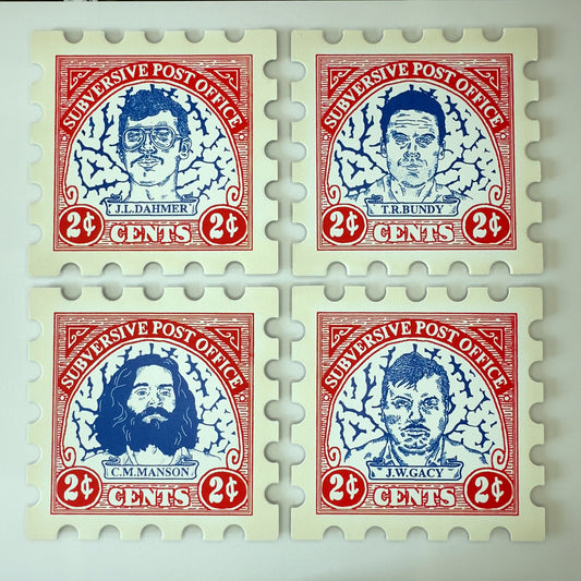 Serial Killers 4 Piece Set Large Art Stamp